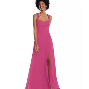 After Six Contoured Wide Strap Sweetheart Maxi Dress - Sweet Tea - Size 6